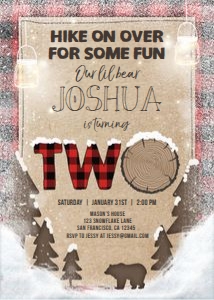 Birthday Invitation Lumberjack Winter Two design preview