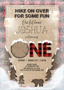 Birthday Invitation Lumberjack Winter One design preview