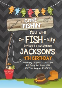 Birthday Invitation Gone Fishing Chalk 2 design preview