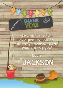 Birthday Thank You Card Fishing design preview