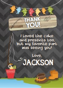 Birthday Thank You Card Chalk Fishing design preview