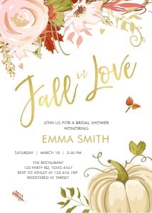 Bridal Shower Invitation Fall in Love Light: Bridal Shower Invitation Fall in Love Light