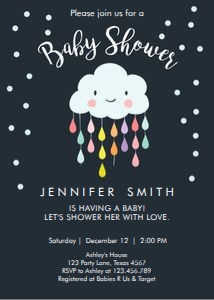 Baby Shower Invitation Cloud Dark design preview