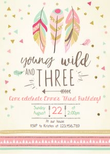 Birthday Invitation Wild Three v2 design preview