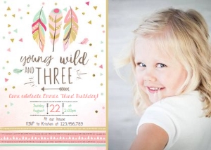 Birthday Invitation Wild Three - With photo design preview