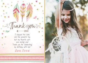 Thank you Card Wild White - With photo design preview