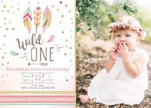 Birthday Invitation Wild One - With photo design preview