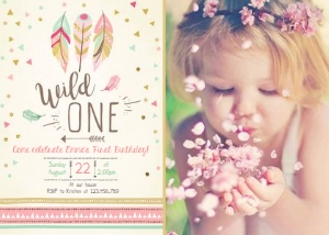 Birthday Invitation Wild One v2 - With photo design preview