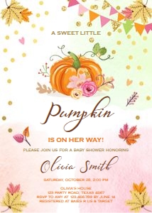 Baby Shower Pumpkin Multicolor design preview