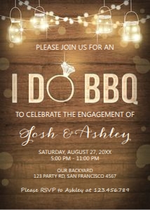 Engagement Party Invitation I Do BBQ Wood design preview