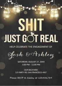 Engagement Party Just Got Real Chalk design preview