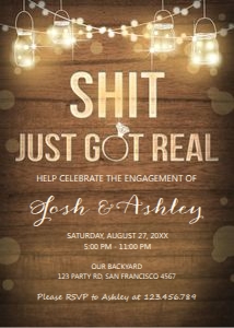 Engagement Party Just Got Real Wood design preview