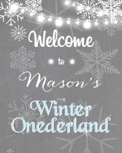 Welcome Sign Winter Onederland Blue design preview