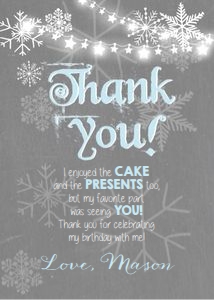 Thank You Card Winter Onederland Blue design preview