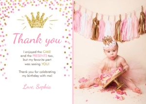 Thank You Card Princess Photo design preview