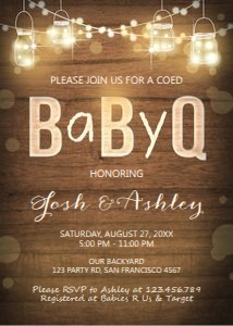 BabyQ Baby Shower Invitation Rustic Wood Neutral design preview