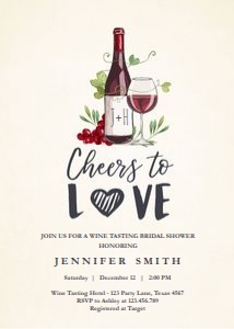 Bridal Shower Invitation Wine Cheers to Love 2 design preview