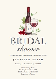 Bridal Shower Invitation Wine Cheers to Love 3 design preview