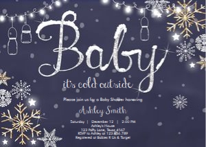 Baby Shower Invitation Cold Outside Blue design preview