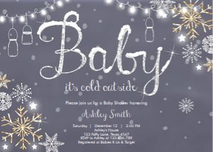 Baby Shower Invitation Cold Outside Grey design preview