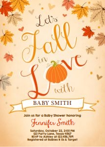 Baby Shower Invitation Fall in Love design preview