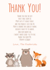 Thank You Card Woodland V1 design preview
