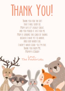 Thank You Card Woodland V2 design preview