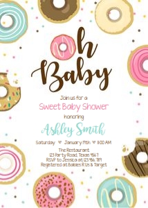 Baby Shower Invitation Donut Oh Baby design preview