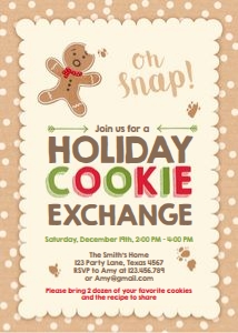 Cookie Exchange Invitation Border Creme design preview