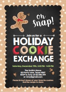Cookie Exchange Invitation Chalk design preview