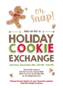 Cookie Exchange Invitation v2 White design preview