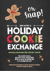 Cookie Exchange invitation v2 Chalk design preview