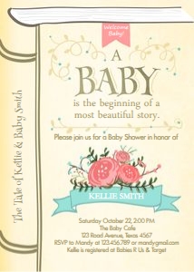 Baby Shower Invitation Storybook Yellow design preview