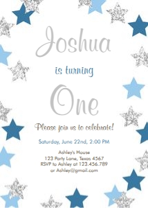Birthday Invitation Stars Boy design preview