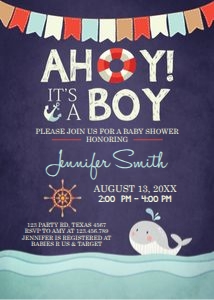Baby Shower Invitation Ahoy its a Boy! design preview