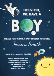 Baby Shower Invitation Space Boy design preview