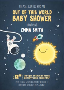 Baby Shower Invitation Space design preview