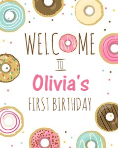 Welcome Sign Donut Pink design preview