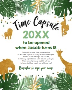 Time Capsule Safari Animals Boy design preview