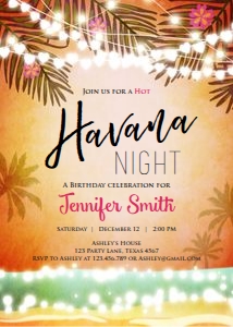 Birthday Invitation Havana Night Brown design preview