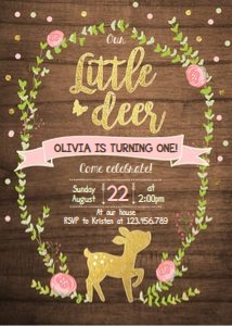 Birthday Invitation Deer Wood design preview