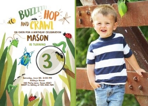Birthday Invitation Bug - With photo design preview