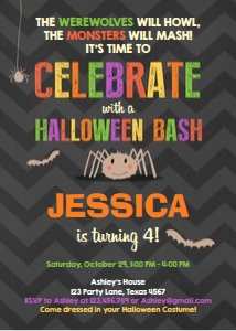 Birthday Invitation Halloween Bash design preview