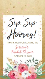 Favor Tags Sip Sip Hooray Floral Gold design preview