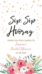 Favor tags Sip Sip Hooray design preview
