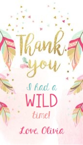 Favor tags Wild One Pink White design preview