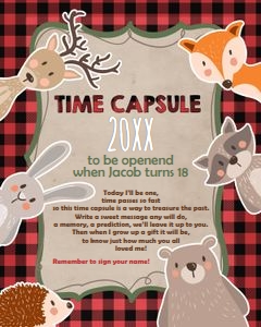 Time Capsule Lumberjack Woodland Animals design preview