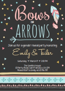Gender Reveal Bows or Arrows Black design preview