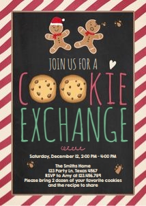 Cookie Exchange Invitation Border Black design preview