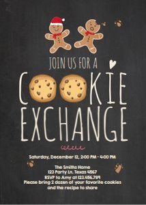 Cookie Exchange Invitation Chalk Plain design preview